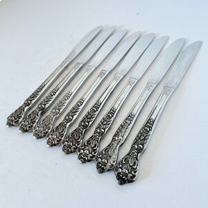 Set of 8 Vintage MSI Versailles Stainless Steel Dinner Knives – Japan, 1960s